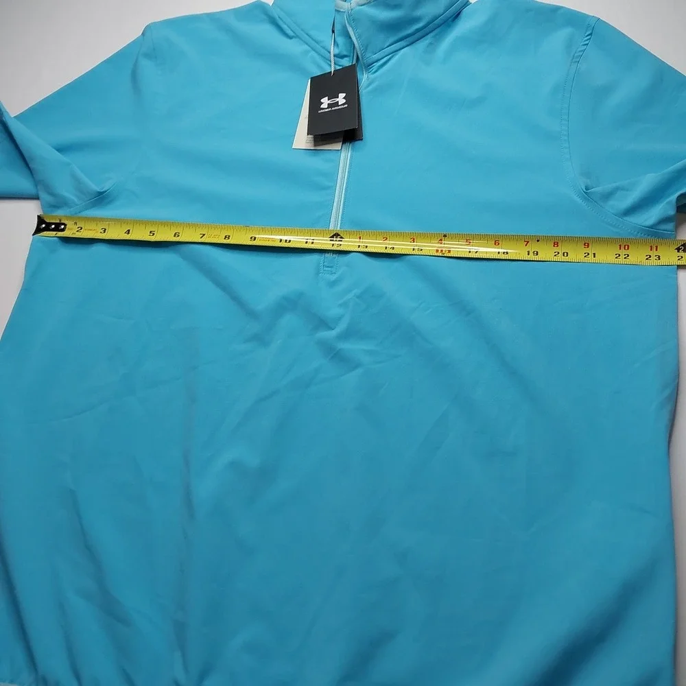 Under Armour Storm Golf Pullover Large Half Zip Short Sleeve Top Light Blue